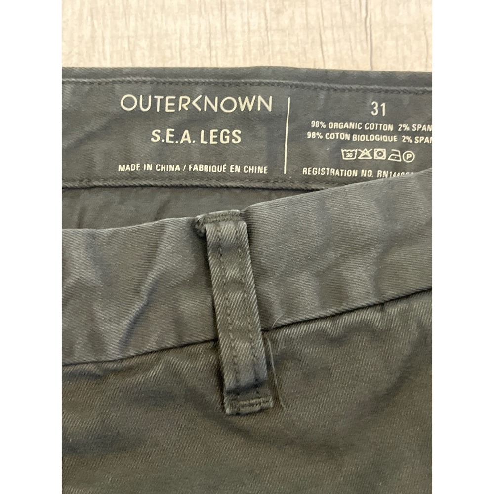 Outerknown SEA Legs‎ Mens 31 Organic Cotton Stretch Chino Pants Charcoal Grey